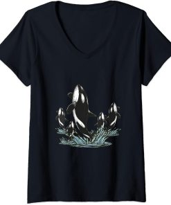 Womens Waves Orca V-Neck T-Shirt