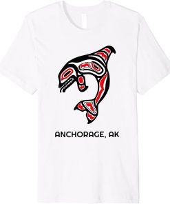 Anchorage, Alaska Native American Indian Orca Killer Whales Premium T-Shirt