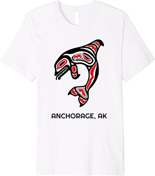 Anchorage, Alaska Native American Indian Orca Killer Whales Premium T-Shirt