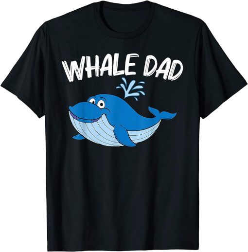 Funny Whale Art For Dad Papa Orca Narwhal Blue Whales T-Shirt