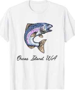 Cute Silvers Coho Salmon Fishing Art Orcas Island Washington T-Shirt