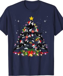 Orca Killer Whale and Christmas Tree Orca Whales Christmas T-Shirt